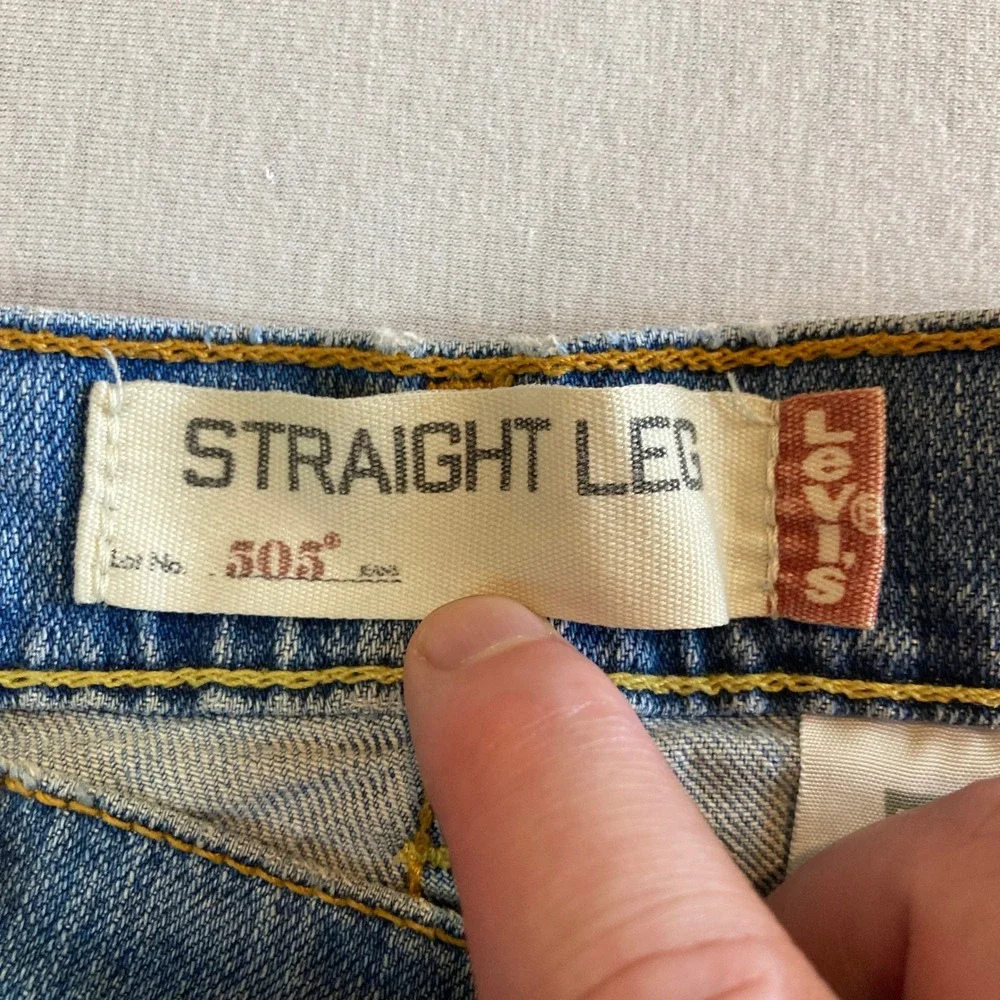 Vintage Levis 505 Straight Leg Jeans Womens 6S‎ Light Wash Blue Denim
